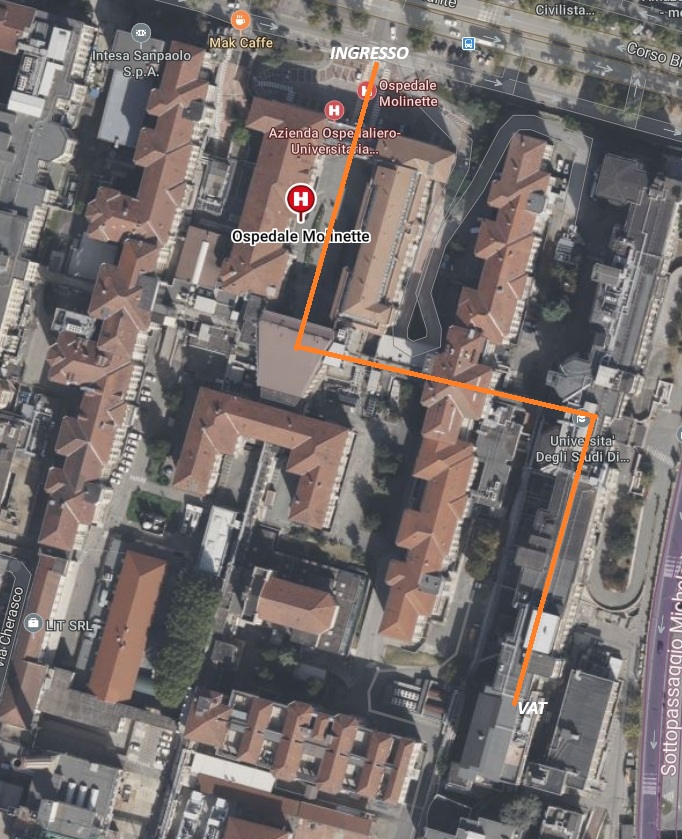 Mappa per raggiungere il VAT Torino